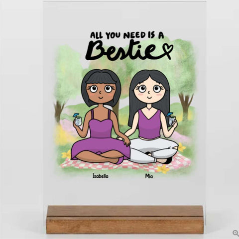 Personalisierte Geschenke Freundin - Individuelle Geschenke - Acryl Adventure - all you need is a bestie - lila kleidung