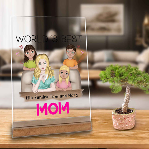 geschenk fuer die beste mama der welt- worlds best mom - dekoration für das wohnzimmer