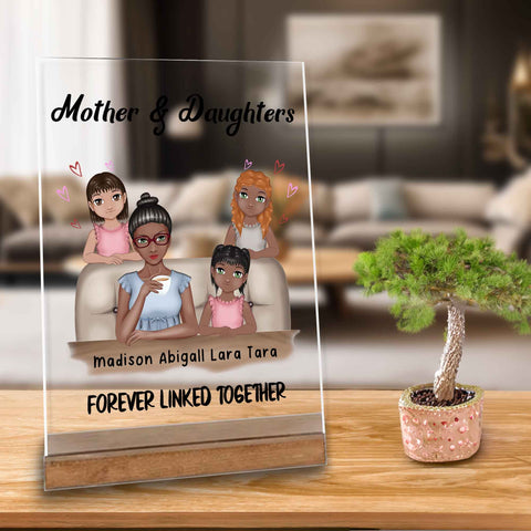 mutter tochter geschenk personalisiert - mother and daughter forever linked together - dekoration