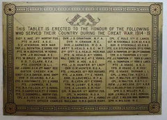 A War Memorial Plaque, in St James's Church, Holderness, UK​
