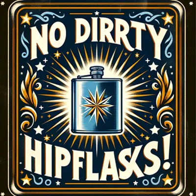 Funny poster with "no dirty hipflasks"