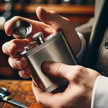 Pewter Hip Flask Orgins