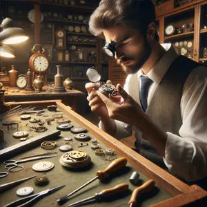 An inspection of a pocket watch prior to engraving