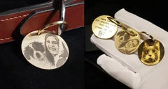 Two versions of dog tag engraving