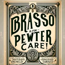 A fun vintage poster of brasso polish, used for a personalised hip flask