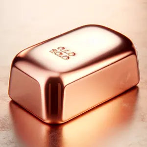 A rose Gold ingot, how our personalised hip flask begins in journey