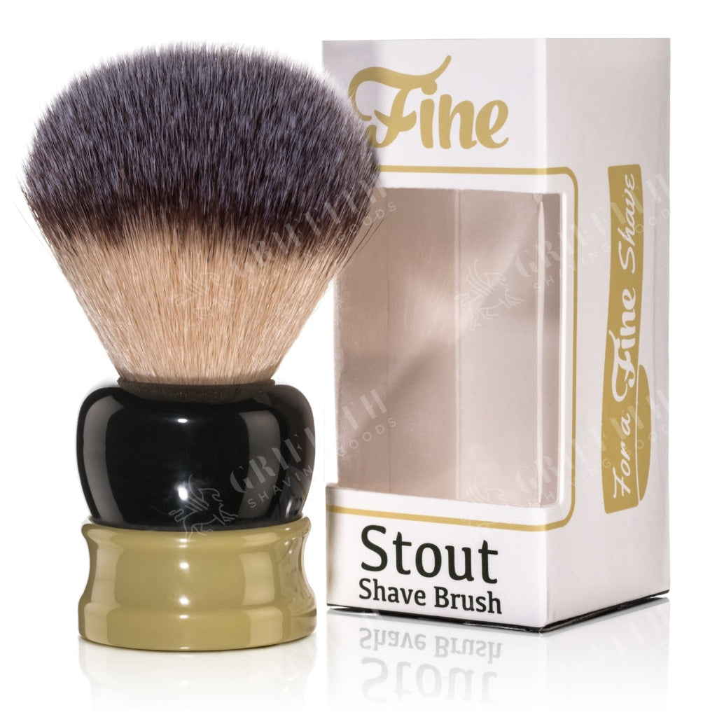 Fine Accoutrements Stout Synthetic Bristle Shaving Brush - Orange & Bl