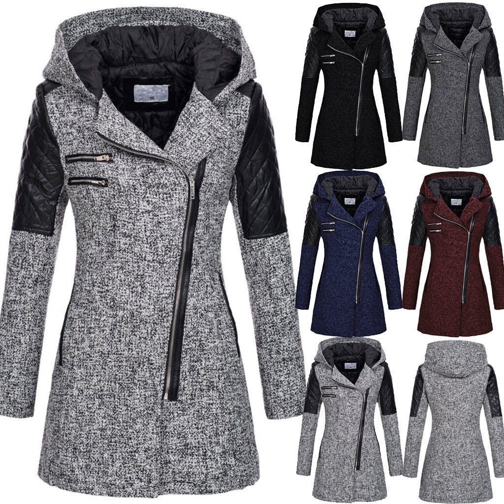 Chounliem Jackets For Women Fashion Dressy Coat Winter Warm Thick Long  Sleeve Jacket Hooded Overcoat Trench Coat