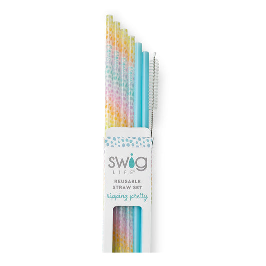 Swig Life Straw Set with Silicone Flexi-Tips, Reusable Eco-Friendly Straws  for 40oz Mega Mugs