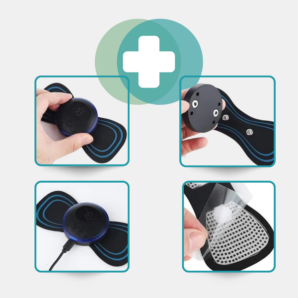 Compact and versatile EMS Body Massager, suitable for neck, back, and leg pain relief. Features include adjustable intensity, portable design, and easy-to-use interface, ideal for muscle relaxation and targeted pain therapy