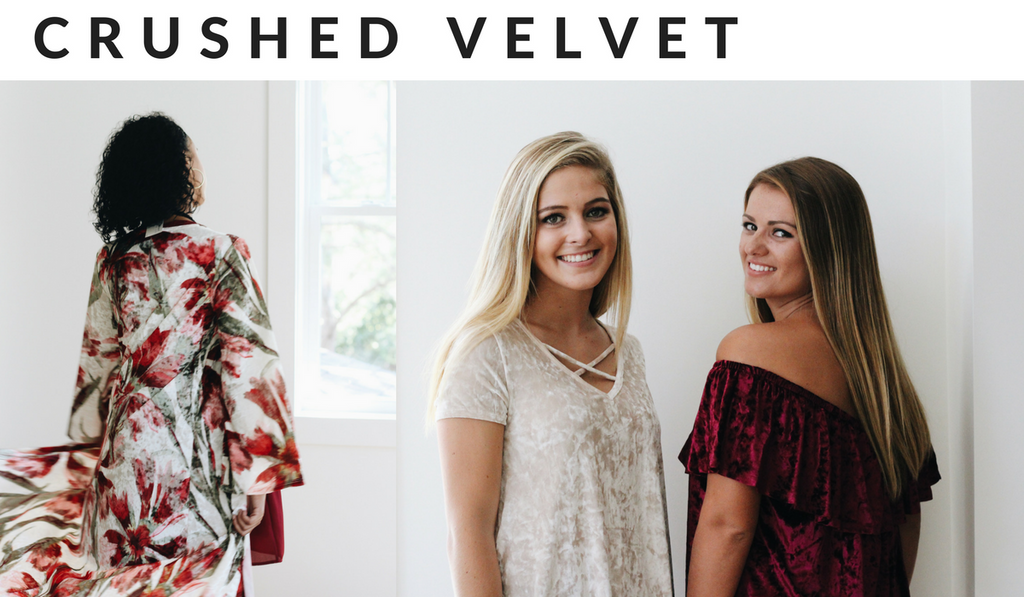 Crushed Velvet tops and dusters from Beaufort Proper Fall 2017 Boutique Fashion Trends