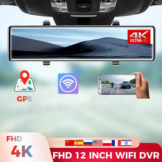 Sameuo U750 Dash Cam Car Dvr 4K Rear View GPS WIFI APP Video Recorder  Reverse 24H Parking Monitor Dashcam Auto Car Camera Dvr