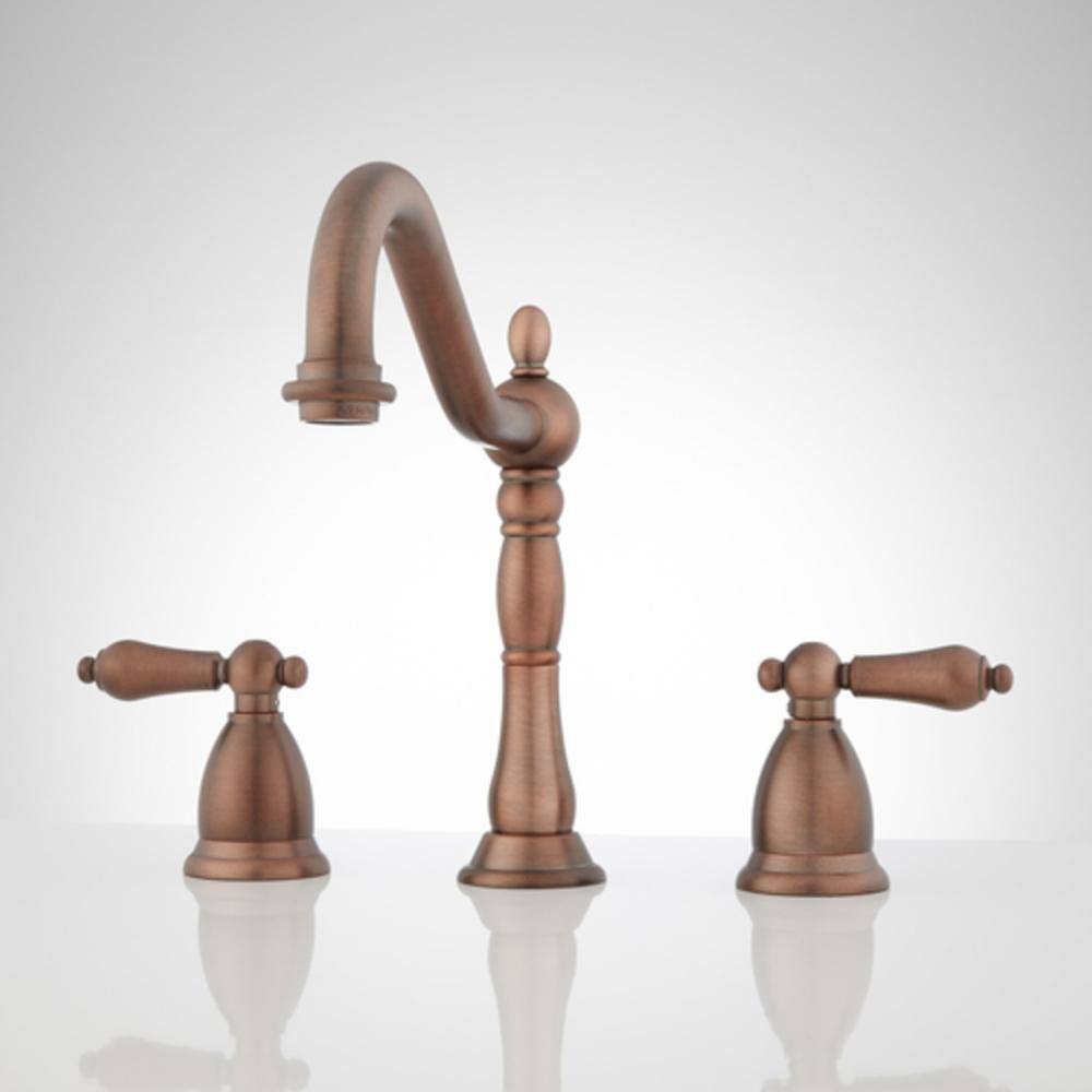 Victorian Gooseneck Lavatory Faucet - Metal Lever Handles - Oil Rubbed Bronze-LEAD FREE