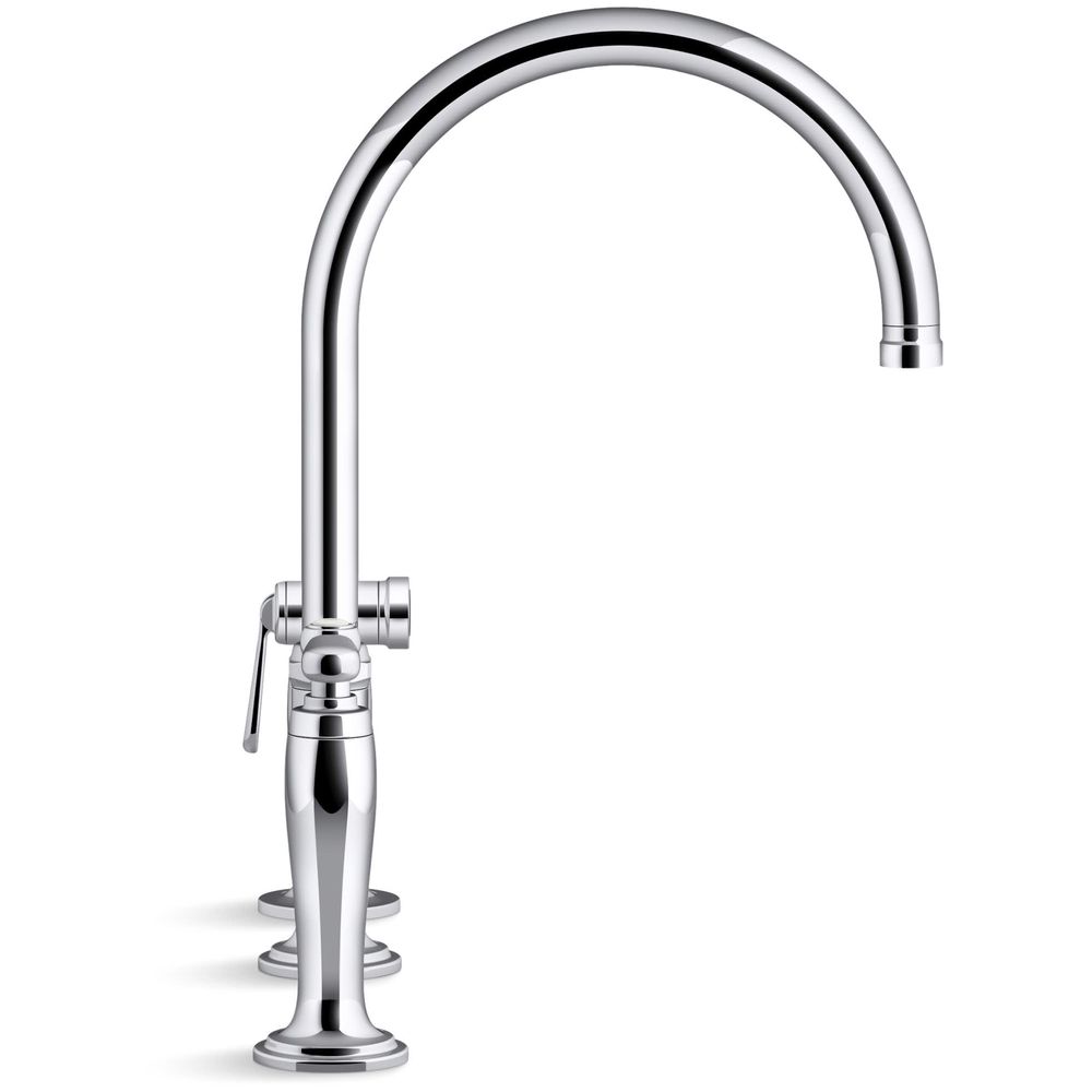 Kohler K-28356-2MB Edalyn Kitchen Faucet 1.5 GPM Widespread Bridge with Side Spray in Vibrant Brushed Moderne Brass