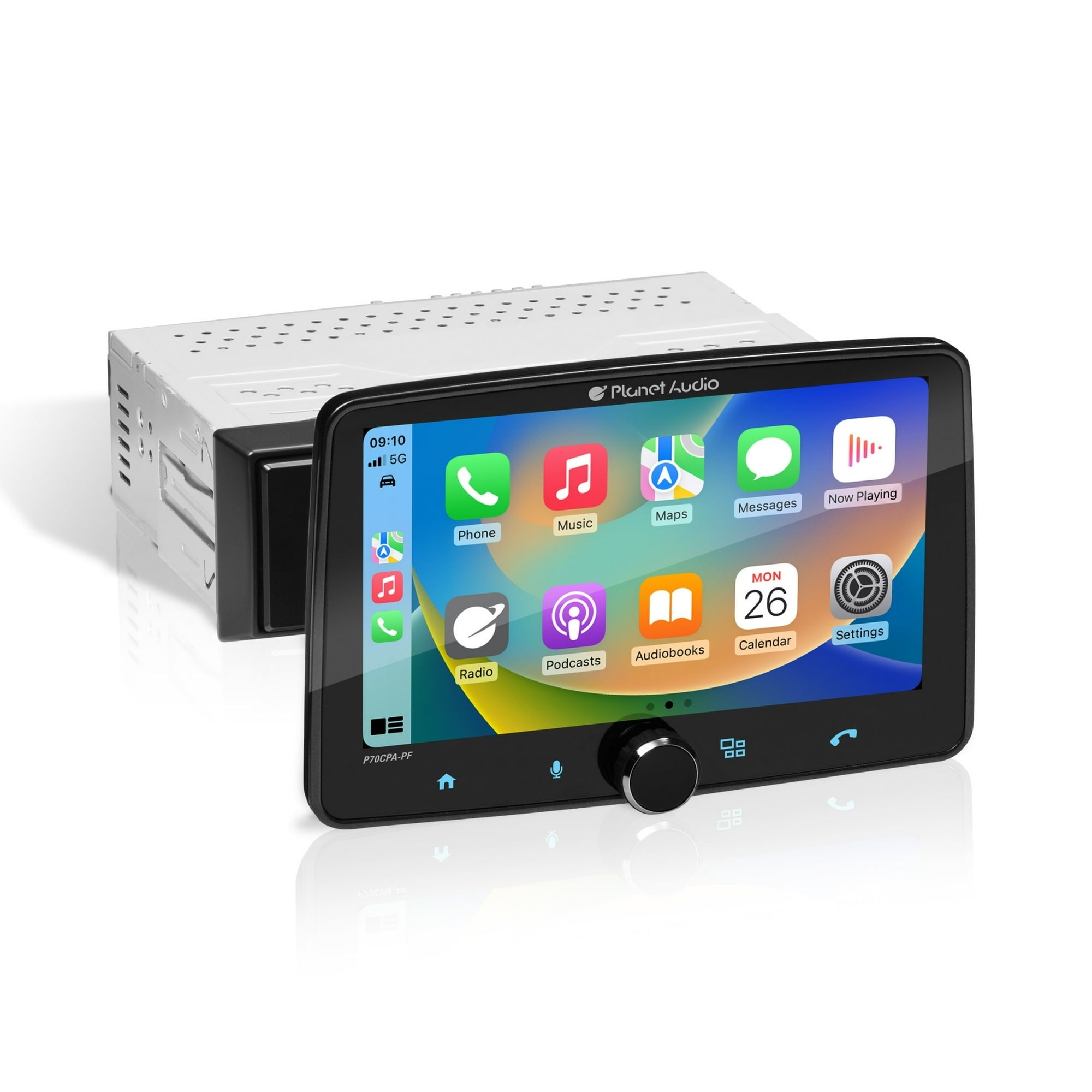 Planet Audio P70CPA-PF Car Stereo - Apple CarPlay, Android Auto, Single Din, 7" Touchscreen, Black