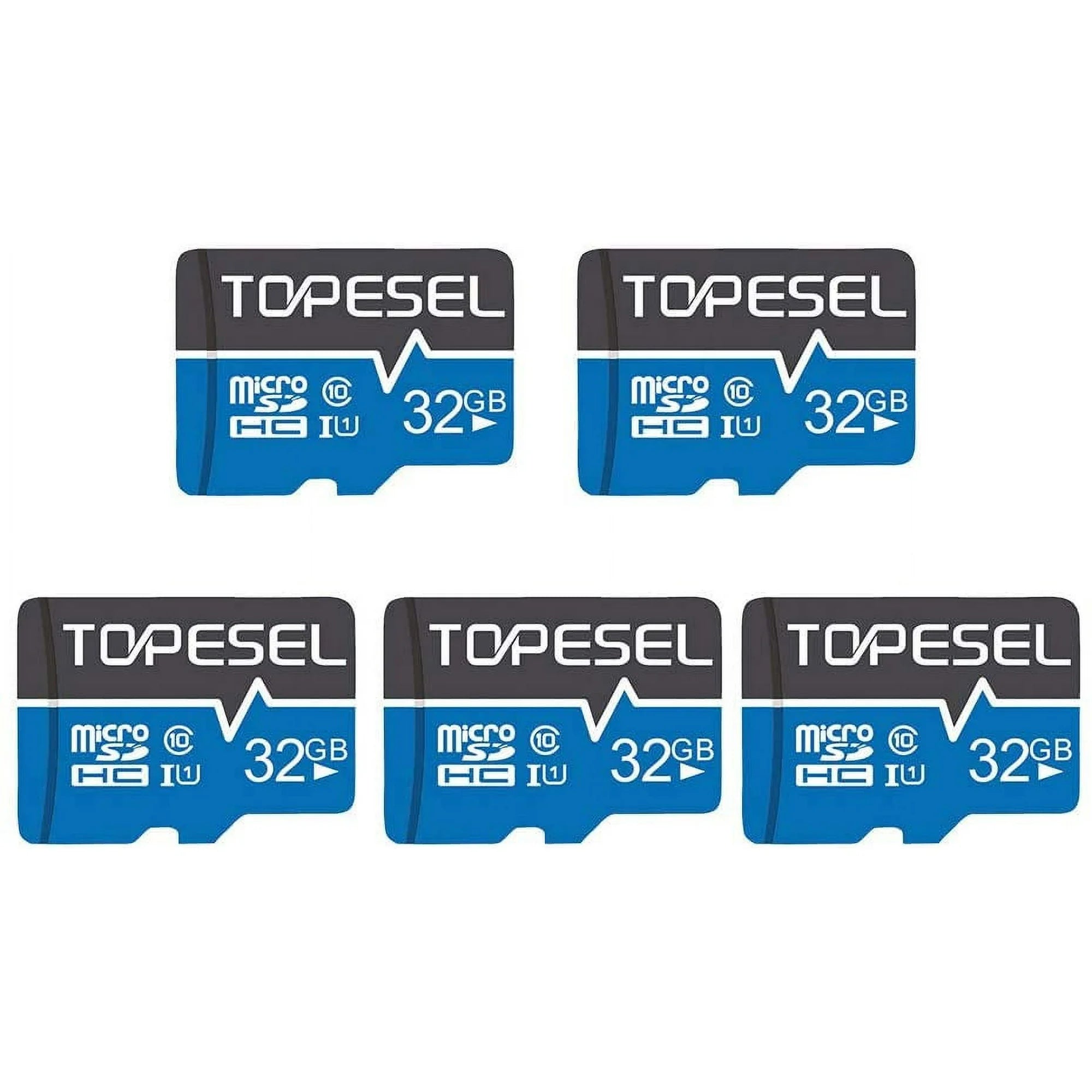Topesel Top232 32GB Micro SD SDHC UHS-I TF Memory Card Class 10 (5 Pack)