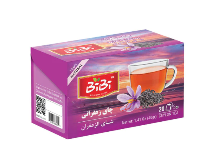 Tea with saffron, saffron tea, black tea with saffron, BiBi Food