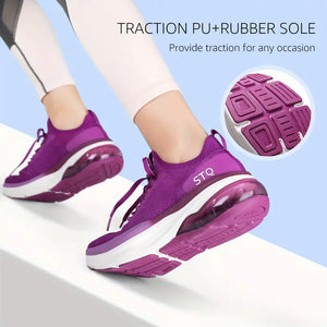 STQ Women Walking Shoes Air-Cushion Sneakers With Memory Foam Arch-Support - PixChic - Sketchers Womens Air Cooled Memory Foam