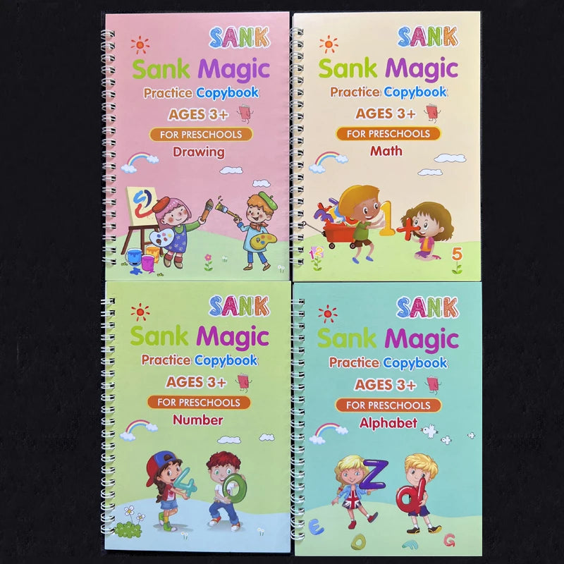 4pcs Sank Magic Practice Copybook enhancing strength and flexibility