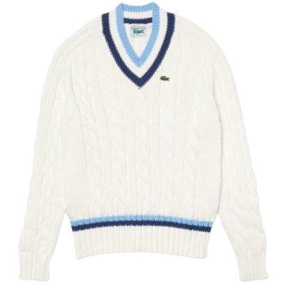 Lacoste Knitted Striped Genser