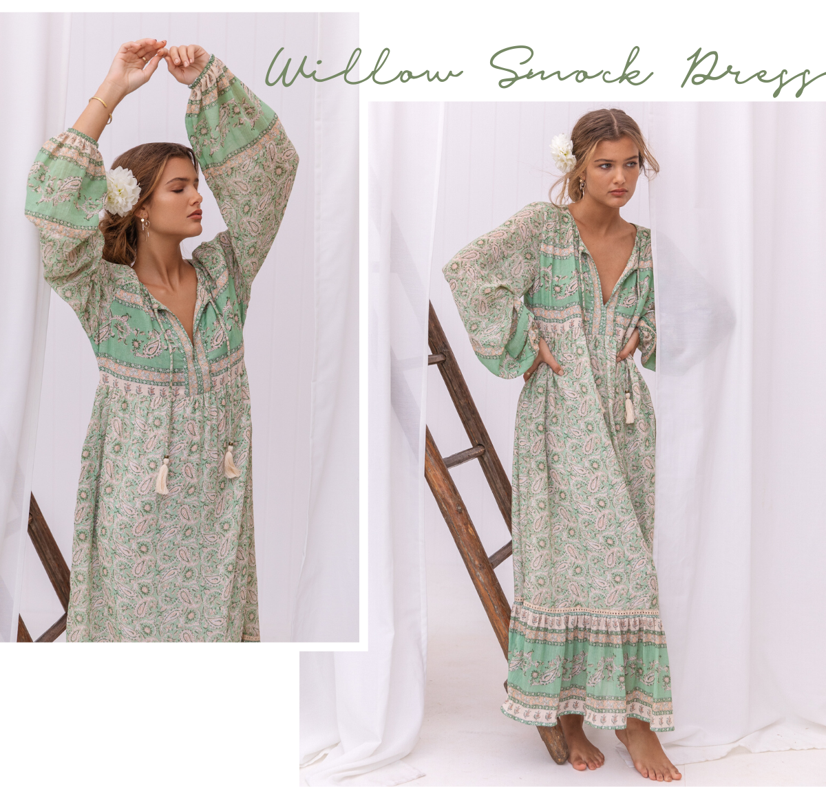 Willow Smock Dress - Evergreen