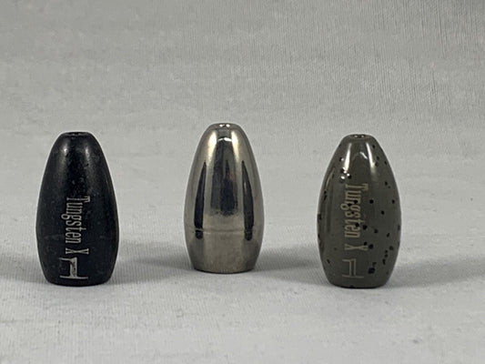 Tungsten Bullet weights, Black, Conquistador Tackle, Bass Fishing