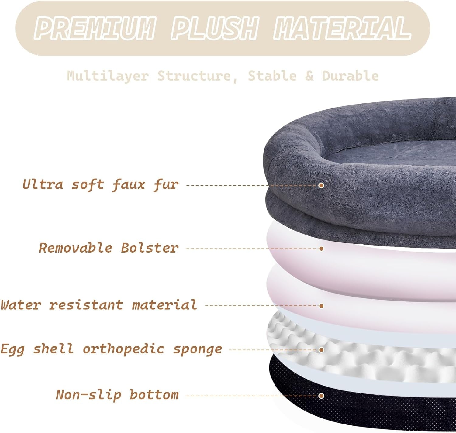 Giant Dog Bed for Humans is made from premium plush materia
