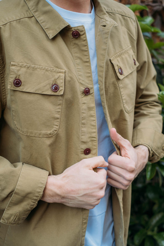 Gaffi Store 1966 Harris Overshirt Olive Branch Barbour International