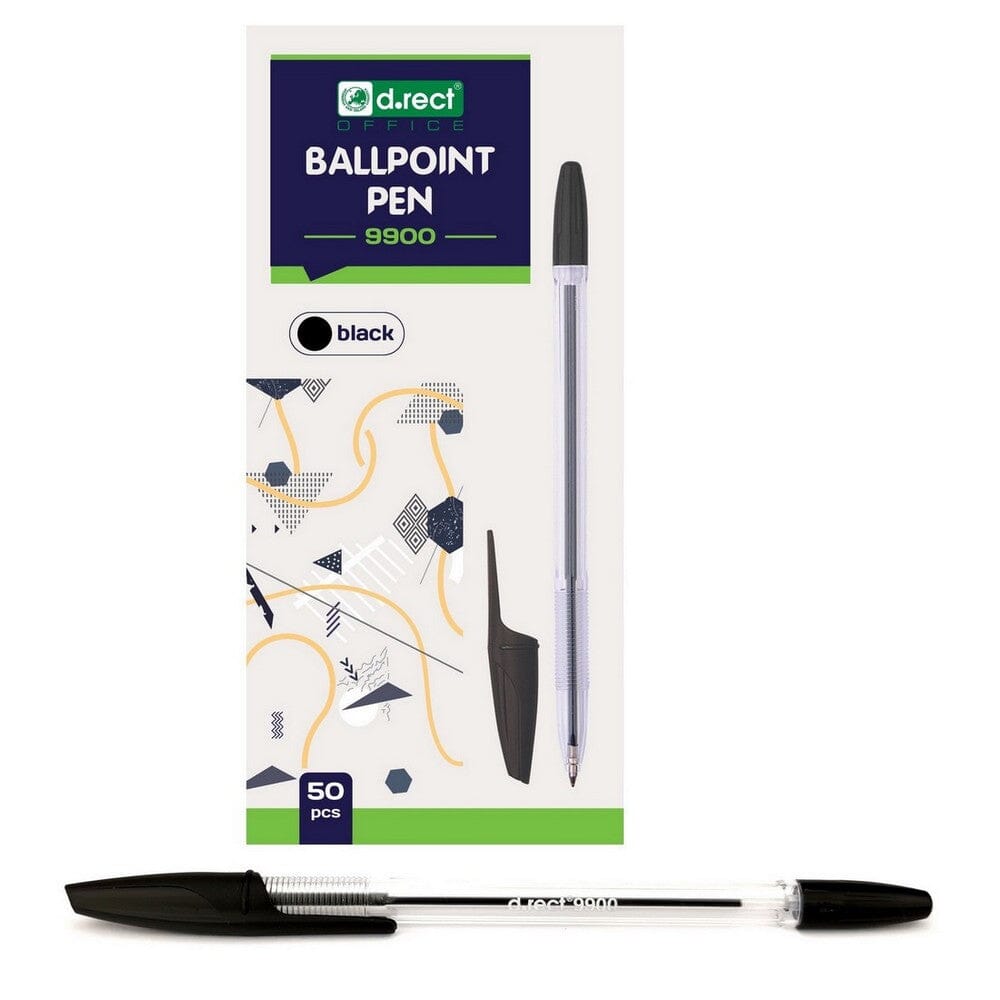 Billede af Kuglepen BALLPOINT 9900 Sort 50 stk