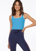 Lorna Jane Represent Active Cropped Rib Tank - Capri Blue Image # 4