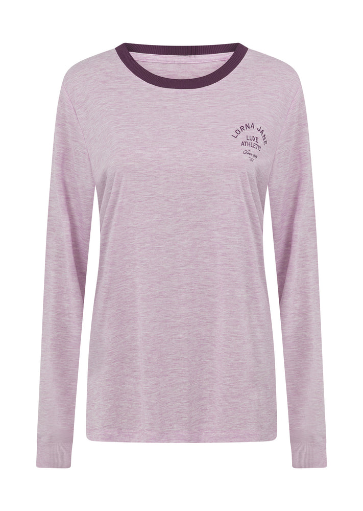 Lorna Jane Limited Edition Lotus Long Sleeve T-shirt - Pale Violet Marl Image # 3