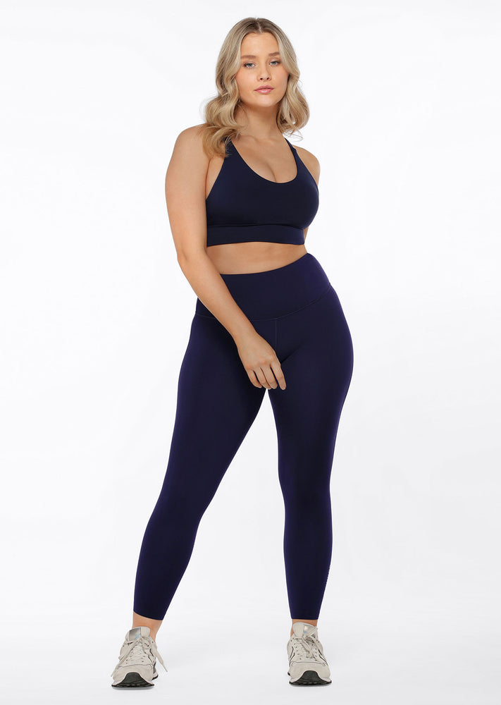 Lorna Jane Lotus Longline Sports Bra - French Navy Image # 4
