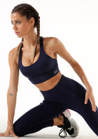Lorna Jane Game Time Recycled Sports Bra - French Navy Image # 4