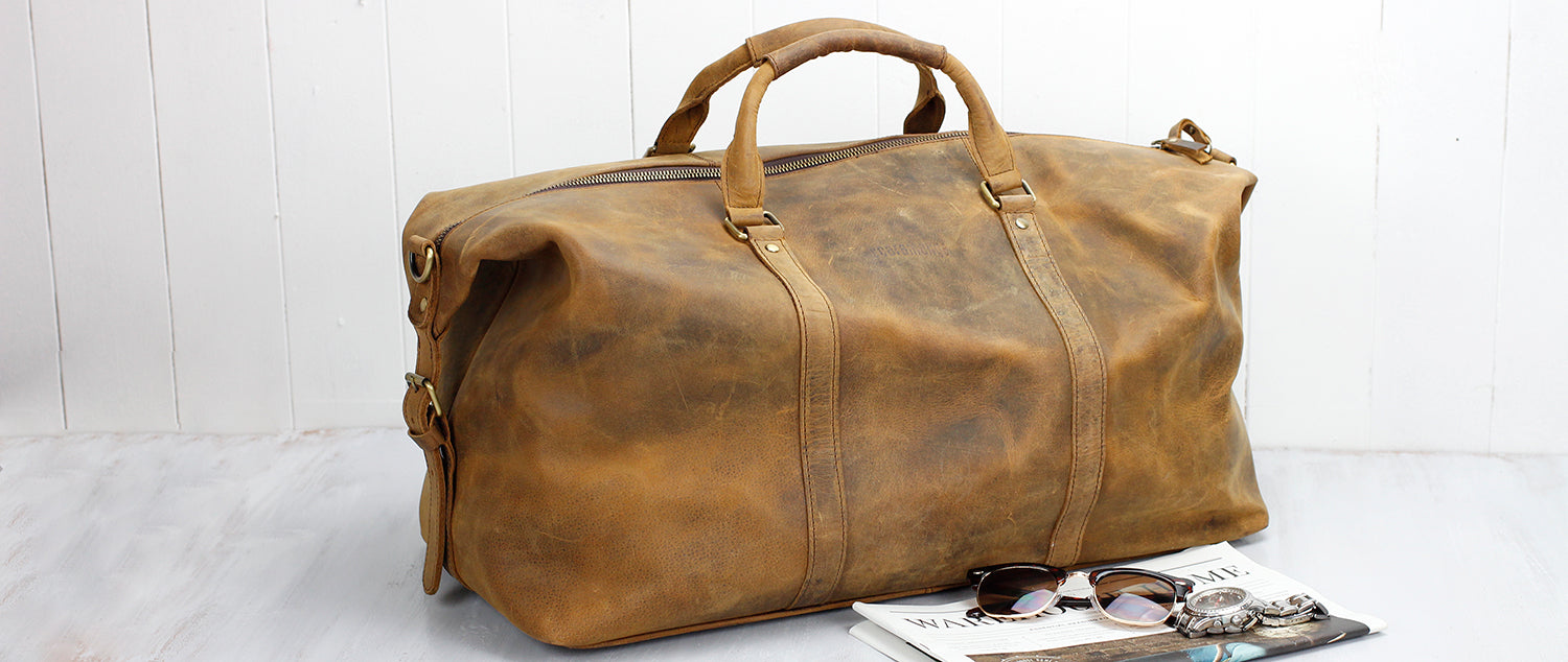 leather weekender bag for men