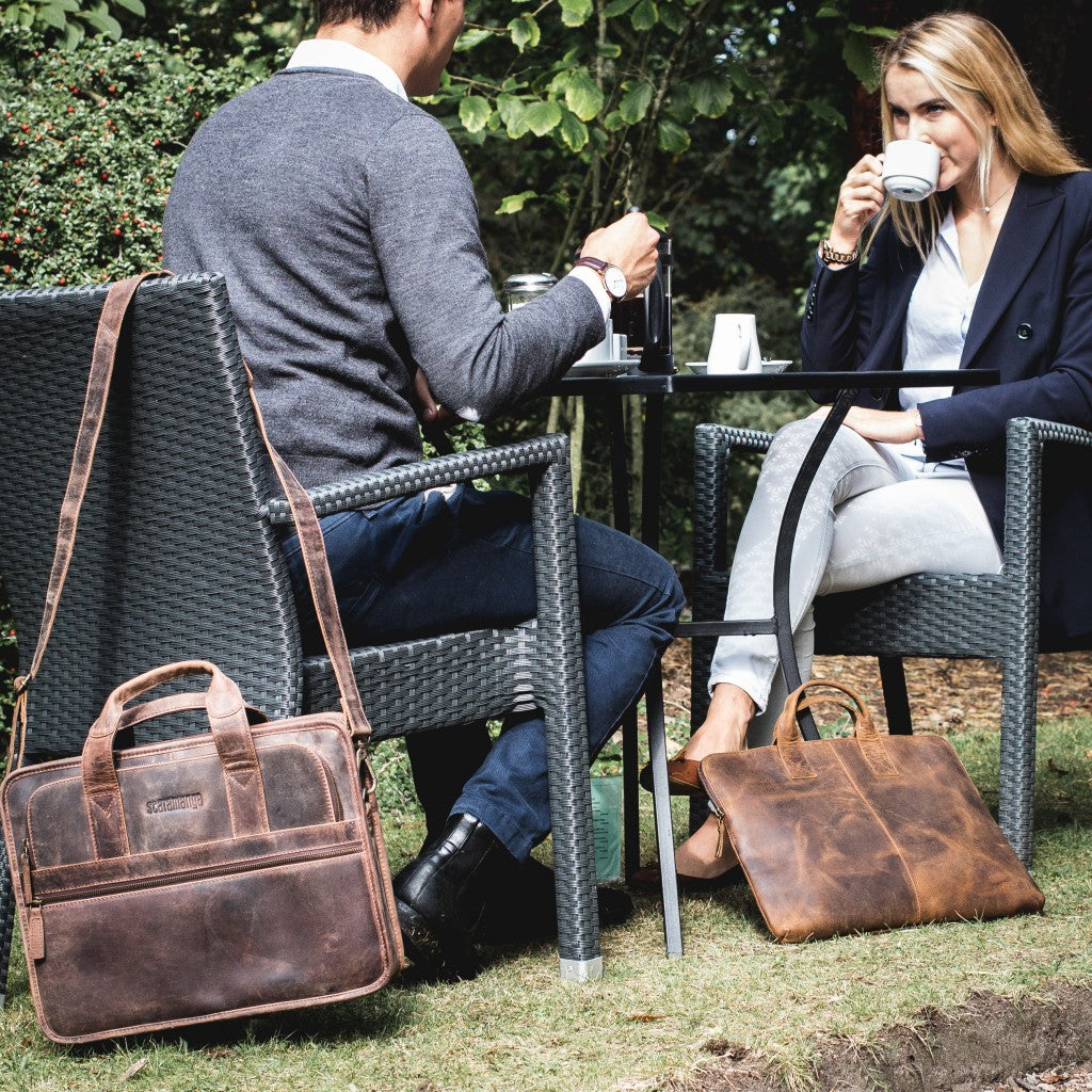 scaramanga leather bags