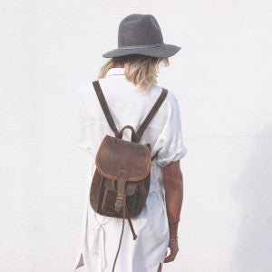 leather backpack fashion blogger