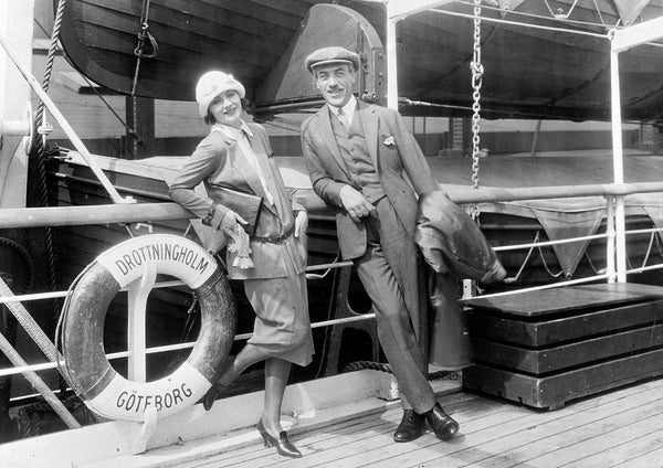 Greta Garbo and director Mauritz Stiller on the SS Drottingholm in 1926