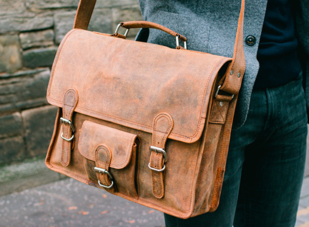 Leather satchel 15''