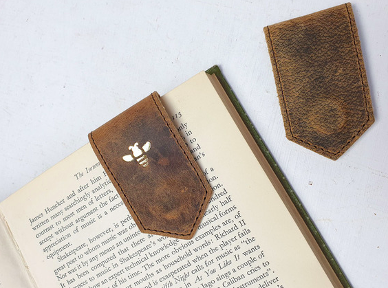 the perfect accessory for the avid book worm. New leather magnet bookmark