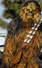 Chewbaca with his shoulder bag