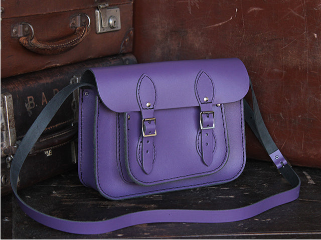 11 Inch Purple Leather Satchel, £70