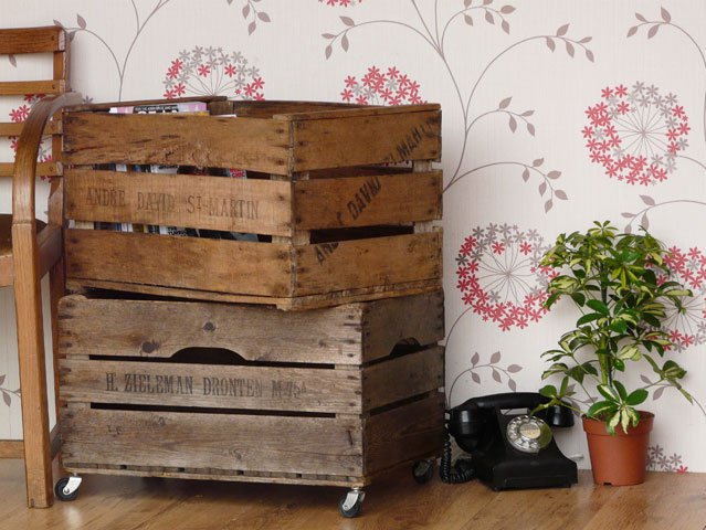 Large Wooden Vintage Apple Crates, £82.50