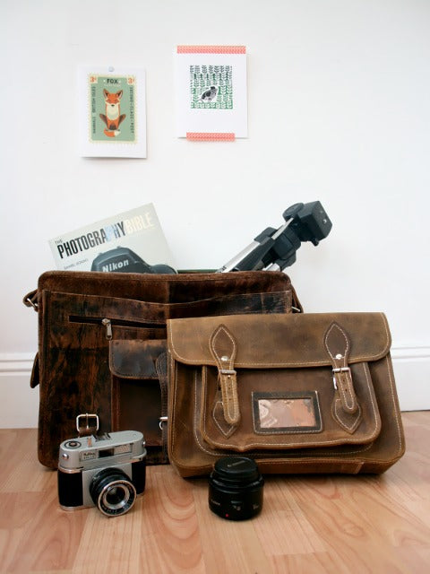 Keep your camera safe with a leather bag from Scaramanga