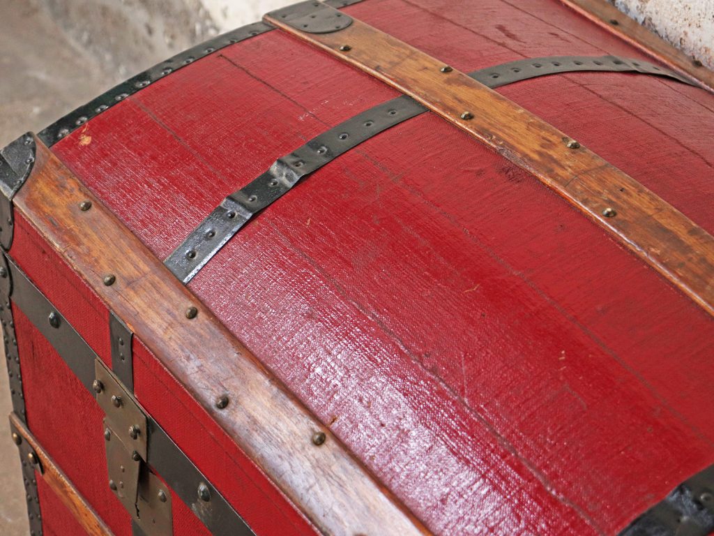 Antique red treasure chest