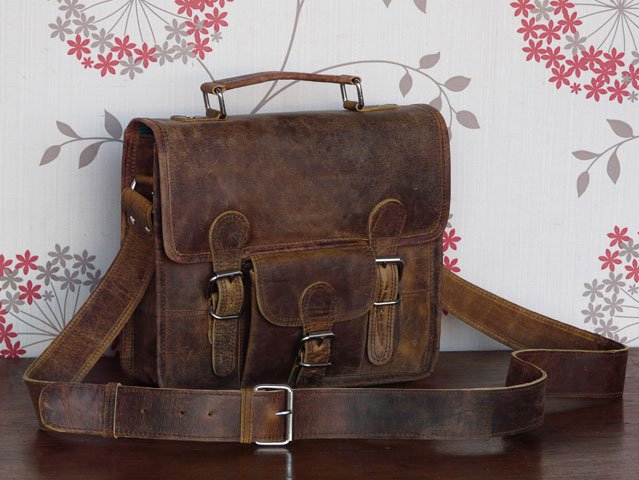 Mini Wide Leather Satchel, £65