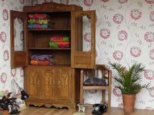 An art deco vintage cupboard - used as a linen cupboard