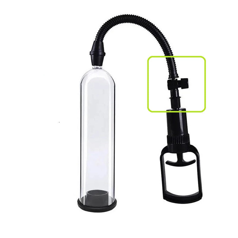 Manual Air Penis Pump with Safety Valve Circled In Green
