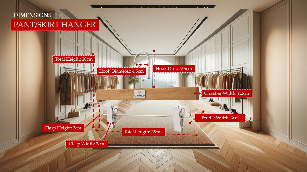 Henkerman Hanger Dimensions: Luxury Quality Wooden Clothes & Coat Wardrobe Hangers