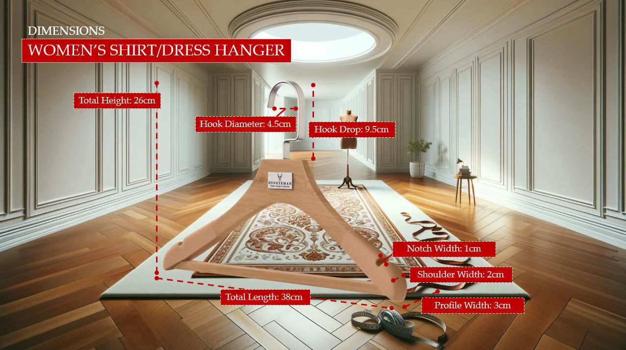 Henkerman Hanger Dimensions: Luxury Quality Wooden Clothes & Coat Wardrobe Hangers