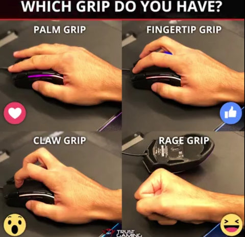 images of different hand techniques used for gaming